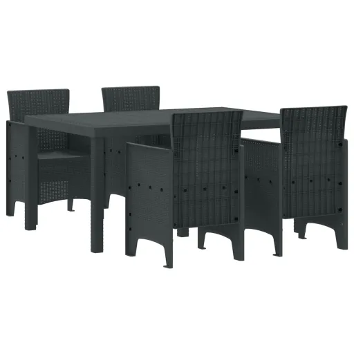 Conjunto de Comedor de Jardín   Antracita Ratan Polt (5 pcs)