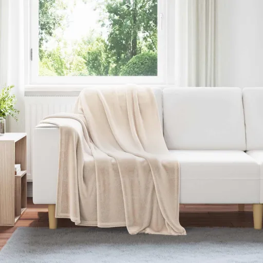 Manta Beige 130 x 150 cm Lana