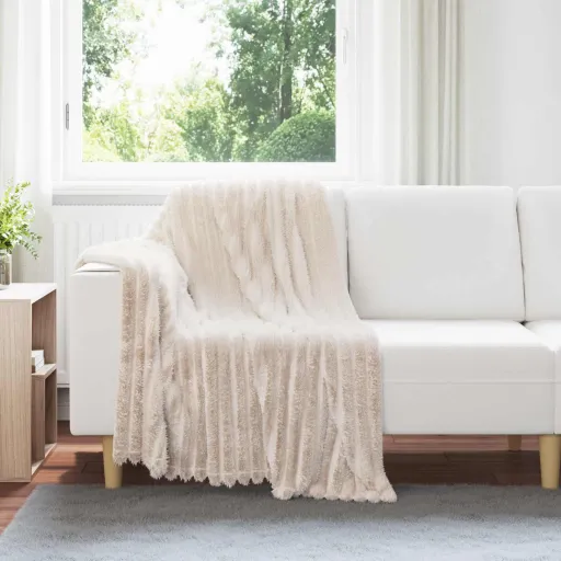 Manta Beige 150 x 130 cm Lana