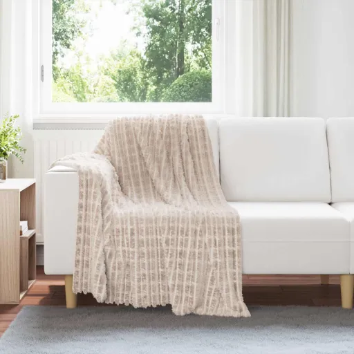 Manta Beige 150 x 130 cm Lana
