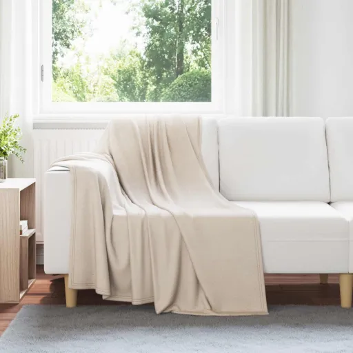 Manta Beige 170 x 130 cm Lana