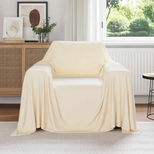 Mantitas de Sofá   Crema 210 x 140 cm Lana (6 pcs)
