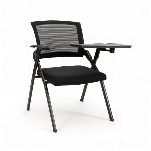 Sillas de Oficina Para Visitantes 4 Patas en Semi-Cuero Negro Belga RIVA Con Paleta
