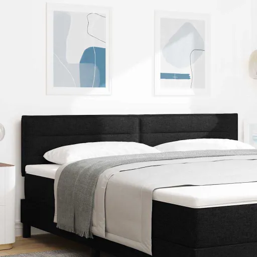 Cabecero LED Con Tira de Luces LED Negro 180 cm Poliéster