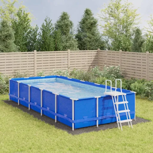 Tapiz de Suelo Piscina Geotextil Poliéster Gris Claro 820x420cm