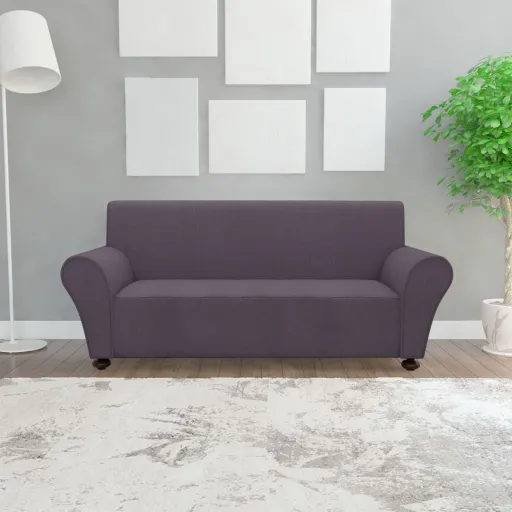 Funda Para Sofá Elástica Tela Jersey Poliéster Gris Antracita