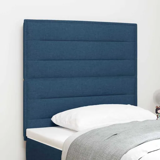 Cabecero LED Con Tira de Luces LED Manual Azul 90 cm Poliéster