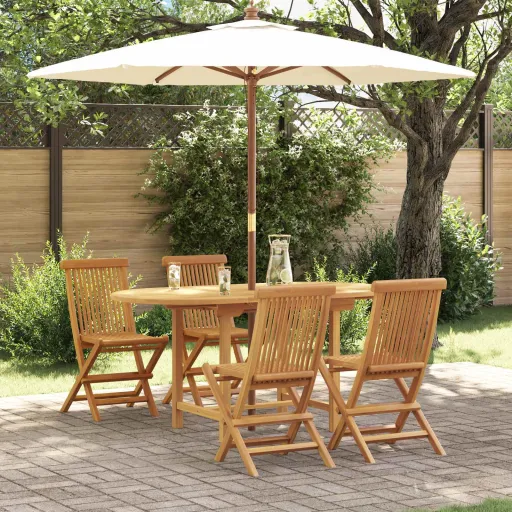 Conjunto de Comedor de Jardín   Marrón (5 pcs)