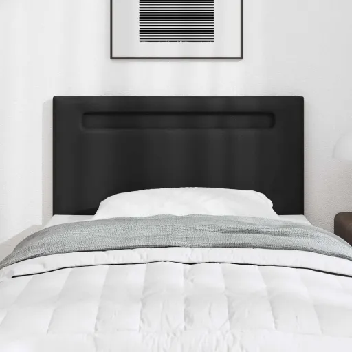 Cabecero LED Negro 90 cm Cuero Sintético
