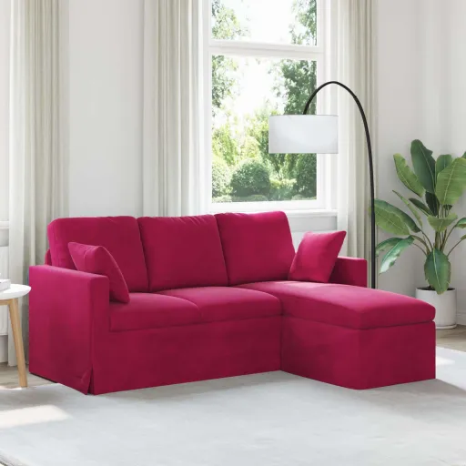 Sofá Rojo Vino 198 x 134 x 80 cm Terciopelo