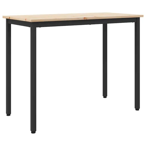 Mesa Natural 100 x 50 x 77 cm Madera Ingenierizada y Acero