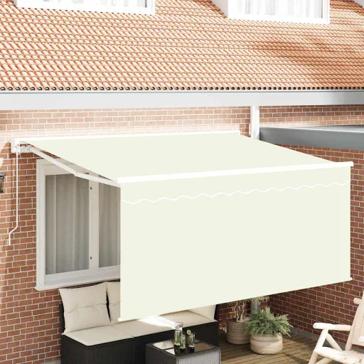 Toldo Retráctil Manual Crema 300 x 200 cm Tela