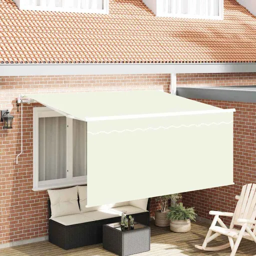 Toldo Retráctil Crema 300 x 200 cm Poliéster y Aluminio