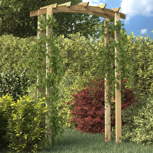 Arco Con Enrejado de Madera 150x60x210 cm