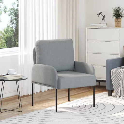 Sofás Con Cojín 55cm Gris Claro Madera Contrachapada