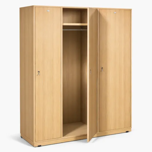 Taquilla de Madera Triple Con 3 Puertas – 1850x1000x440 mm