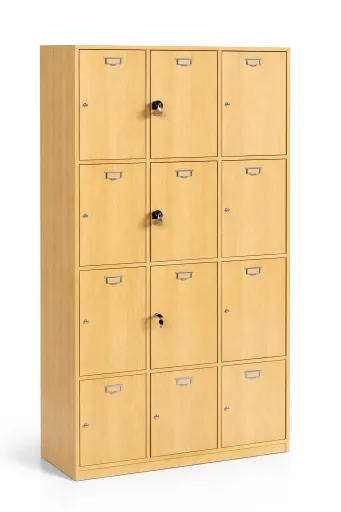 Taquilla de Madera Triple Con 12 Puertas – 1850x1000x440 mm
