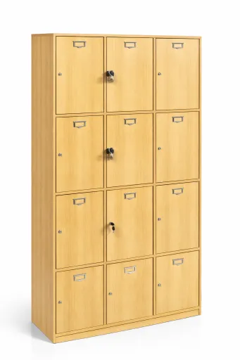 Taquilla Madera Triple 9 Taquillas 1850x1000x440mm 