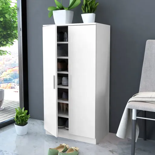 Mueble Zapatero Con 7 Estantes Blanco