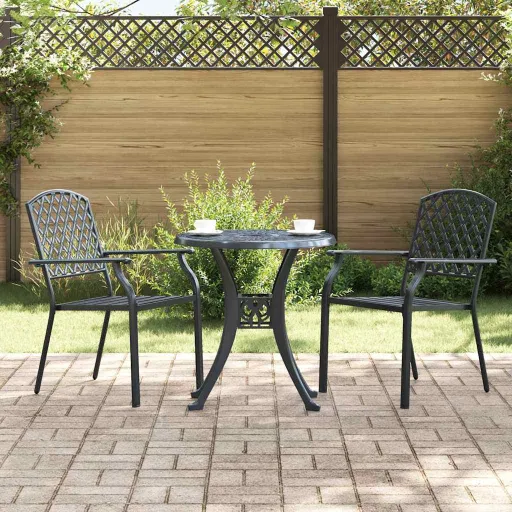 Silla de Jardín   Antracita 56 x 65 x 89 cm Acero (2 pcs)