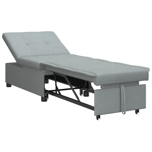 Sofá Cama Desplegable Gris Claro 194 x 50 x 82 cm