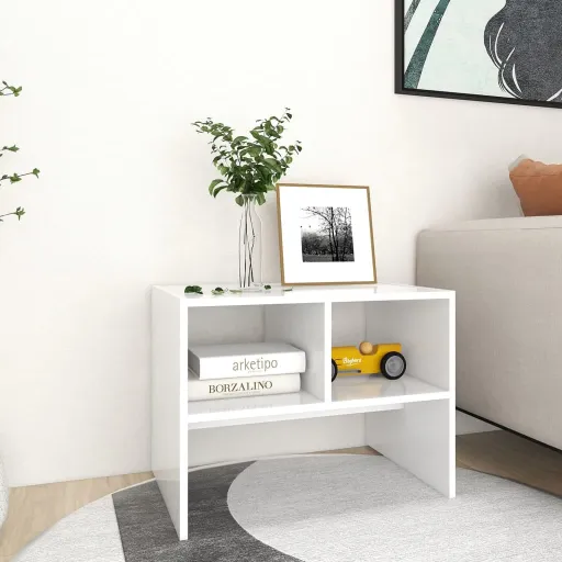 Mesa Auxiliar de Madera Contrachapada Blanco 60x40x45 cm