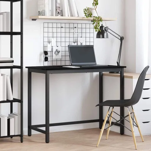 Mesa Roble Negro 80 x 50 x 76,5 cm Madera Ingenierizada y Acero