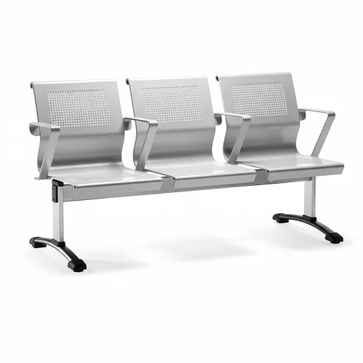 Sillas De Recepción 3 Plazas Gris Con Brazos Ala – Sillas De Oficina Para Sala De Espera
