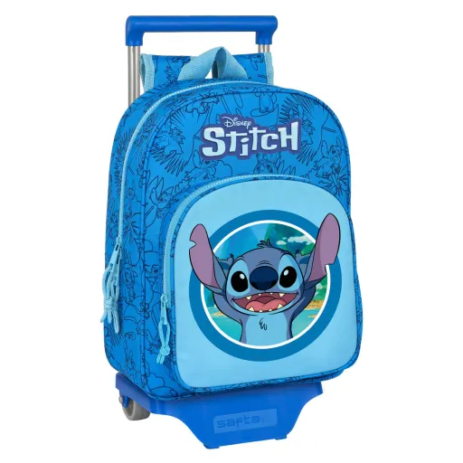 Mochila Escolar Con Ruedas Stitch Azul 26 x 34 x 11 cm