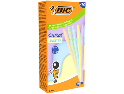 Boligrafo Bic Cristal Pastel Punta 1 mm Colores Surtidos Presentado en Caja