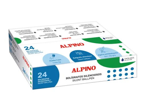 Boligrafo Alpino Silencioso Agarre Antideslizante Tinta Azul Punta 1 mm