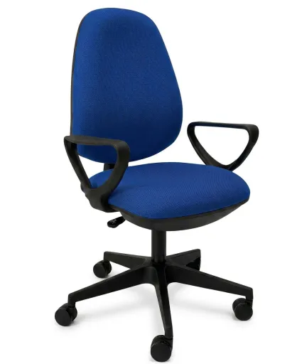 Silla Operativa WorkLite Brazos Tela Azul – Ergonomía y Confort Riva Office