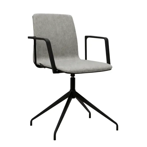Silla De Visita WorkDay Con Brazos Tejido Gris Riva