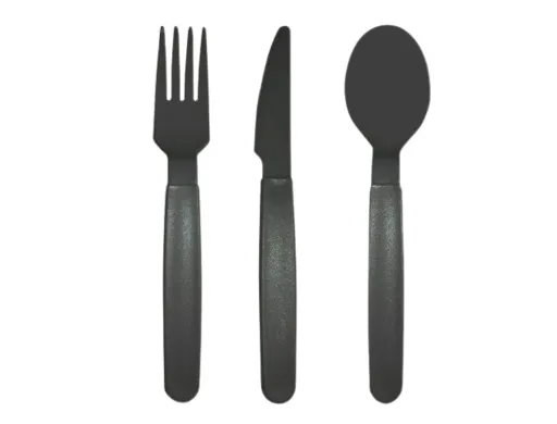 Cubierto Polipropileno Archivo 2000 Libre Bpa Pack 1 Cuchara + 1 Tenedor + 1 Cuchillo 18,5 cm Color Gris