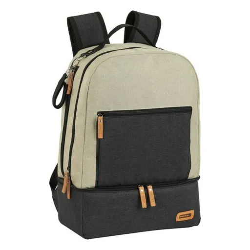 Bolsa de Deporte Con Portazapatos Safta M883 Beige Gris Oscuro 15 L