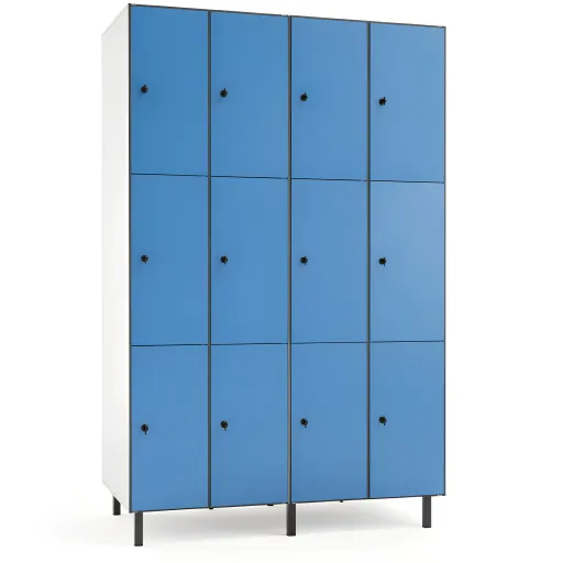 Taquilla Fenólica Cuádruple Con 12 Puertas – 1800x2000x300 mm