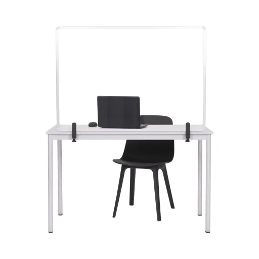 Protector Acrílico 900x600mm Con Estructura de Aluminio y Fijación a Mesa