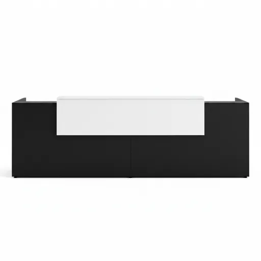 Mostrador Recepción 8 DUO 3200x721x1110mm Negro y Blanco: Estilo Premium