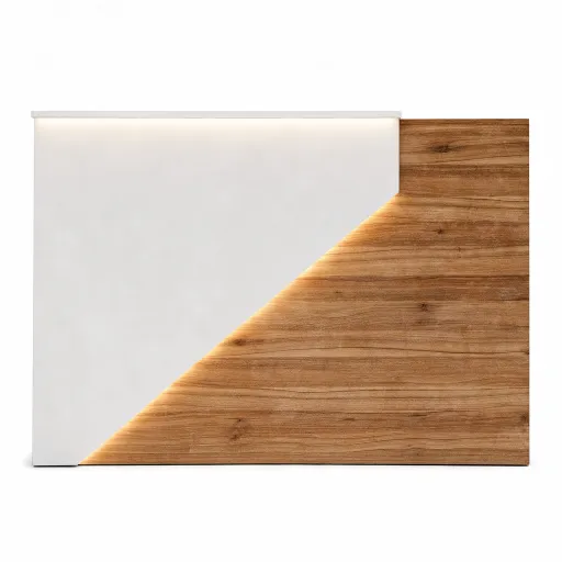 Mostrador de Recepción Fercia 1600 Blanco y Madera: Diseño Moderno