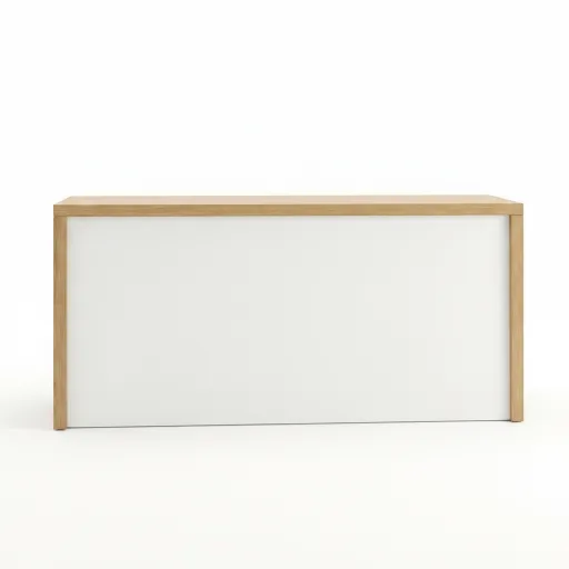 Mostrador de Recepción Fercia 4 Blanco y Roble: Diseño Compacto 1400
