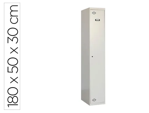 Taquilla Metalica Simonrack 1 Puerta Con Cerradura Montada Respiradero y Etiquetero Gris/Gris 1800x500x300 mm