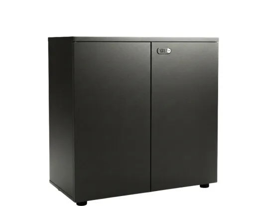 Armario De Oficina 800x800x400mm Puertas Abatibles Con Código Mira Antracita Riva