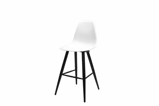 Silla Alta Blanca Con Estructura Negra Segunda Vida