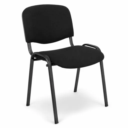 Silla Visitante Riva de Tela Negra Apilable