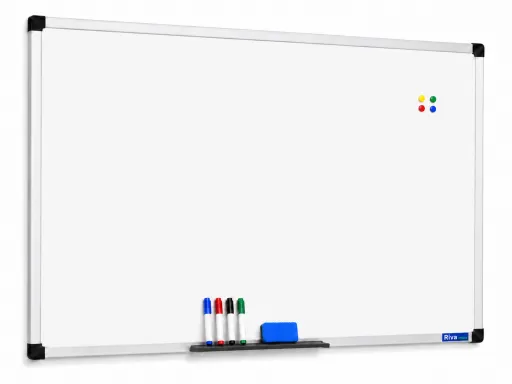 Pizarra Blanca Magnética Maya Cerámica Con Accesorios Riva Office 60x90cm