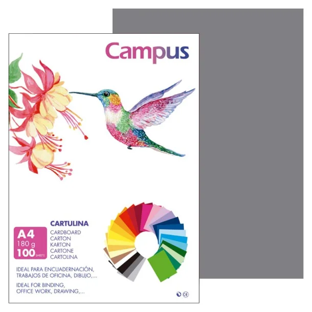 Cartulina Campus A4 180g Gris Oscuro - Campus