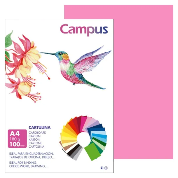 Cartulina Campus A4 180G Rosa Chicle - Campus