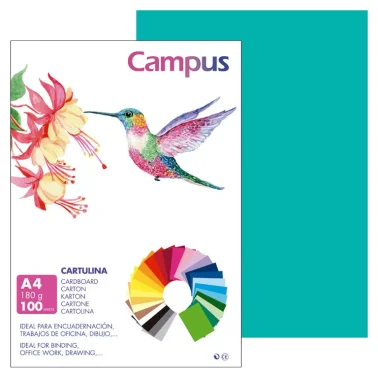 Cartulina Campus A4 180G Verde Menta - Campus