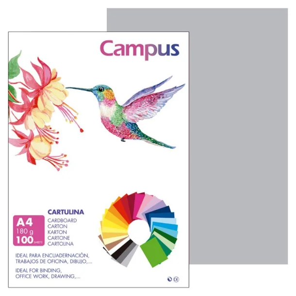Cartulina Campus A4 180g Gris Claro - Campus