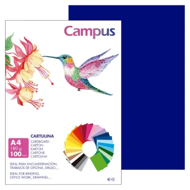 Cartulina Campus A4 180G Azul Ultramar - Campus